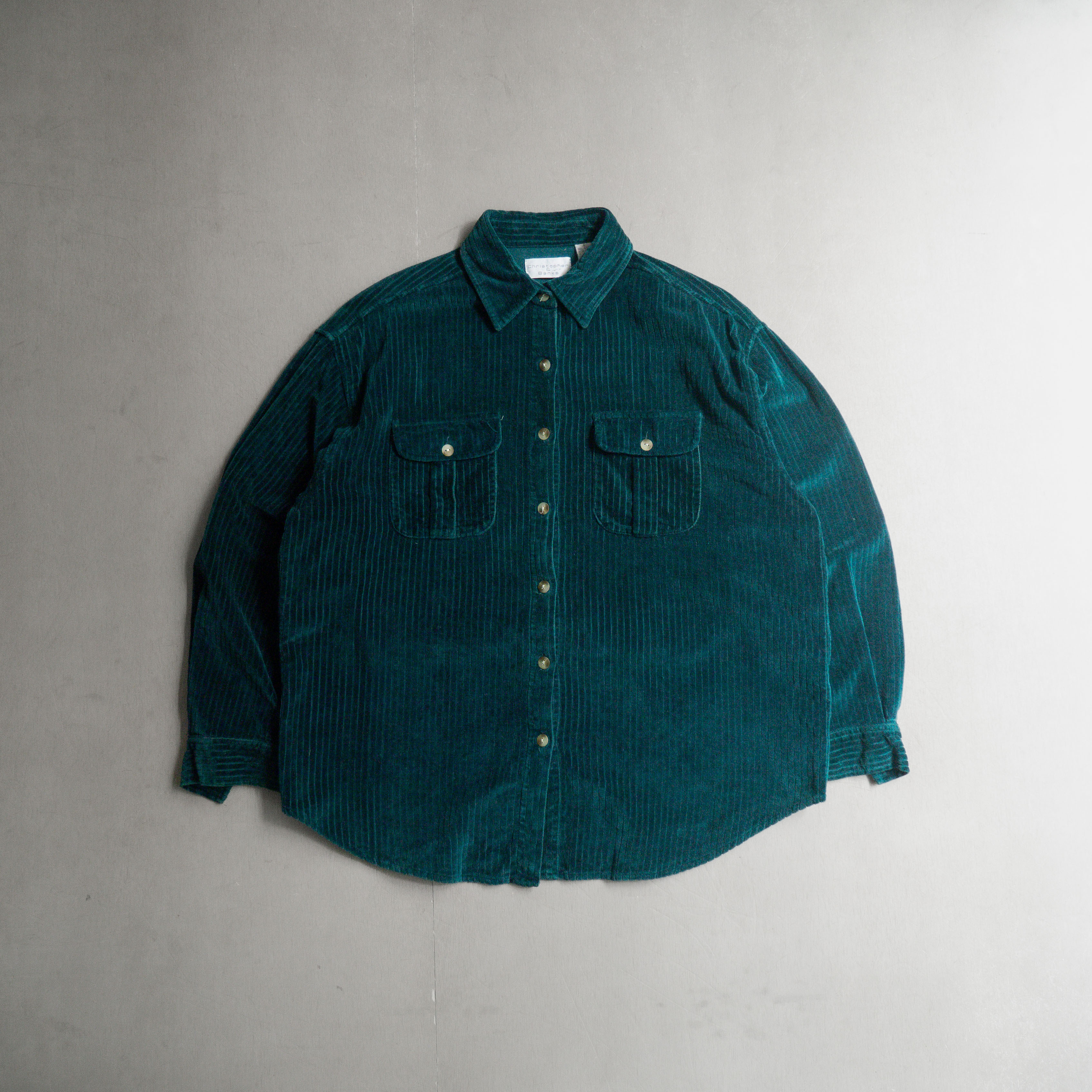 VINTAGE CORDUROY SHIRT JAC 美國 粗紋 湖水綠 燈芯絨 襯衫 外套