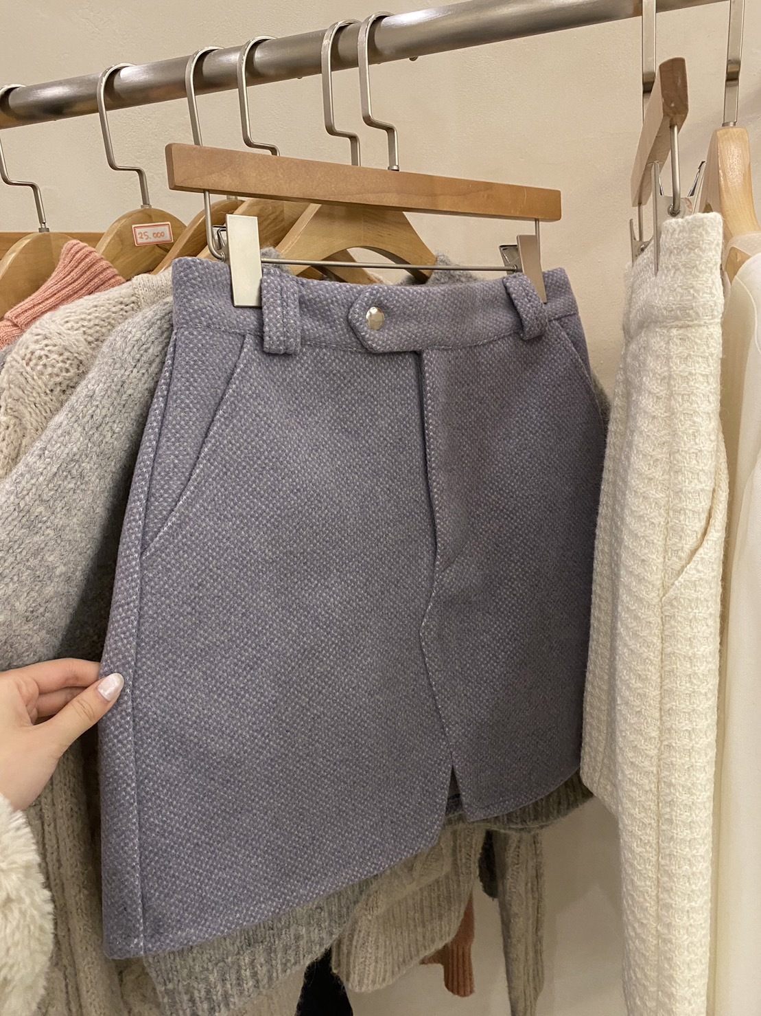 W47 特別的藍紫色毛呢短裙 S/M