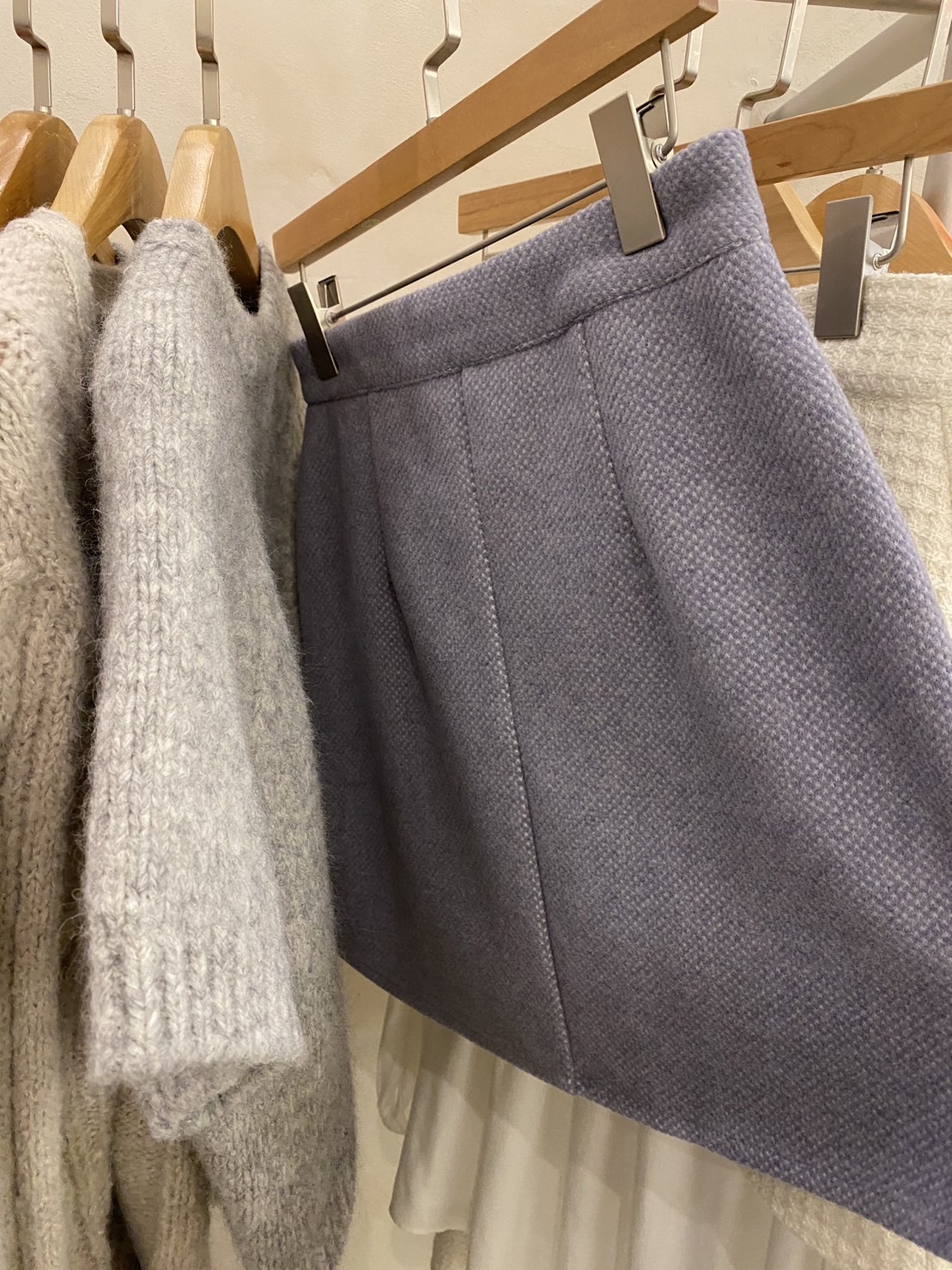 W47 特別的藍紫色毛呢短裙 S/M