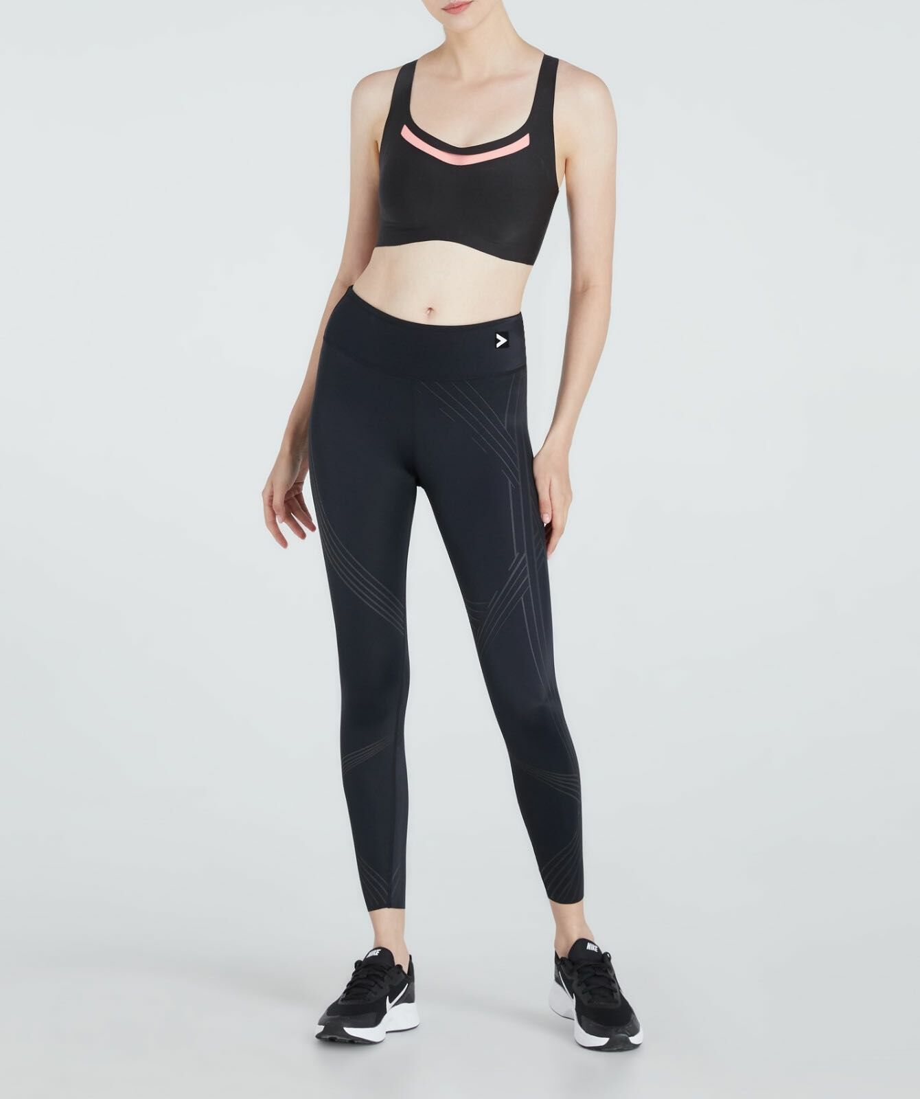 運動型 女裝 承托內衣 - FT08 Black orange -M