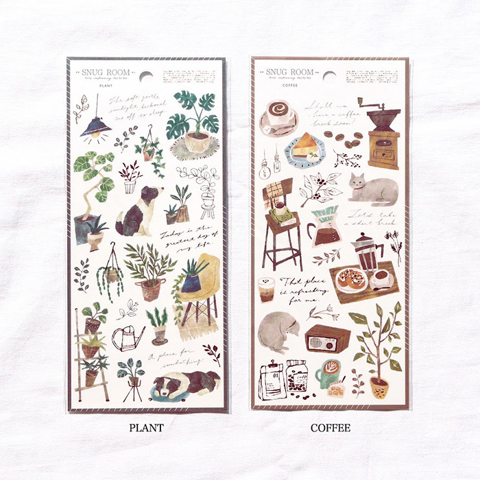 咖啡 Snug Room 燙金和紙貼紙｜日本Mind Wave