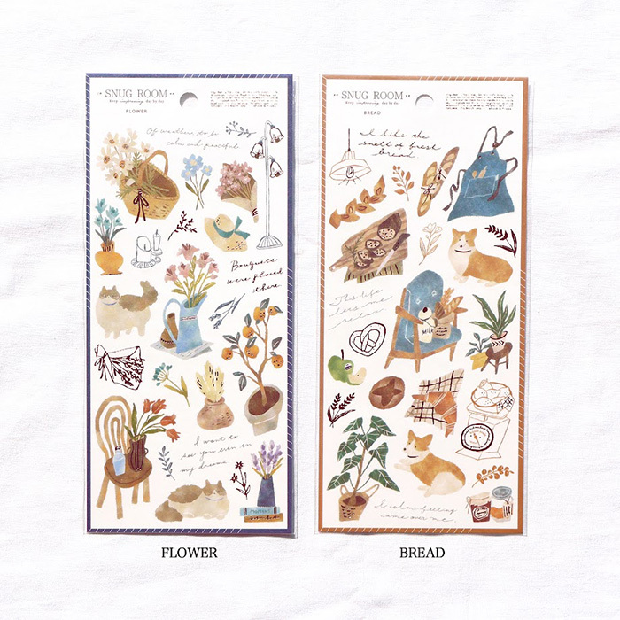 麵包 Snug Room 燙金和紙貼紙｜日本Mind Wave