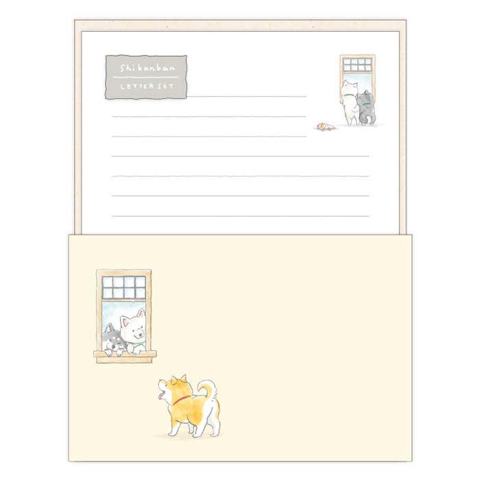 打招呼 柴犬 信紙信封組｜日本Mind Wave