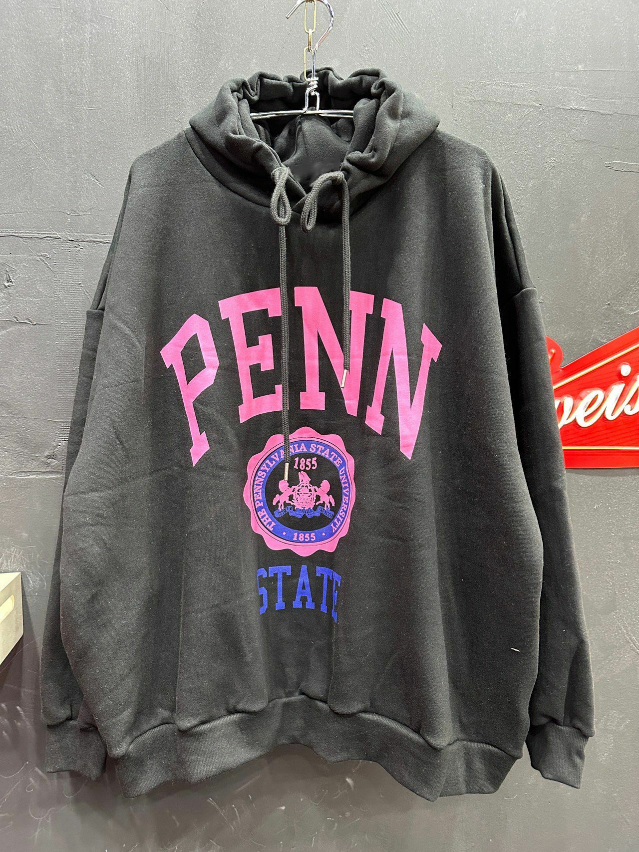 英文字連帽衛衣(薄抓毛底) T5305