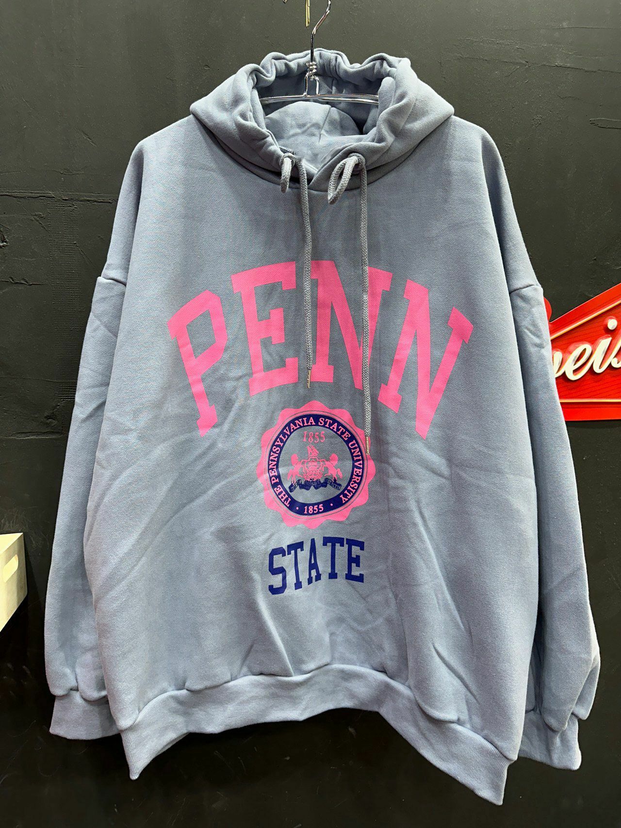 英文字連帽衛衣(薄抓毛底) T5305