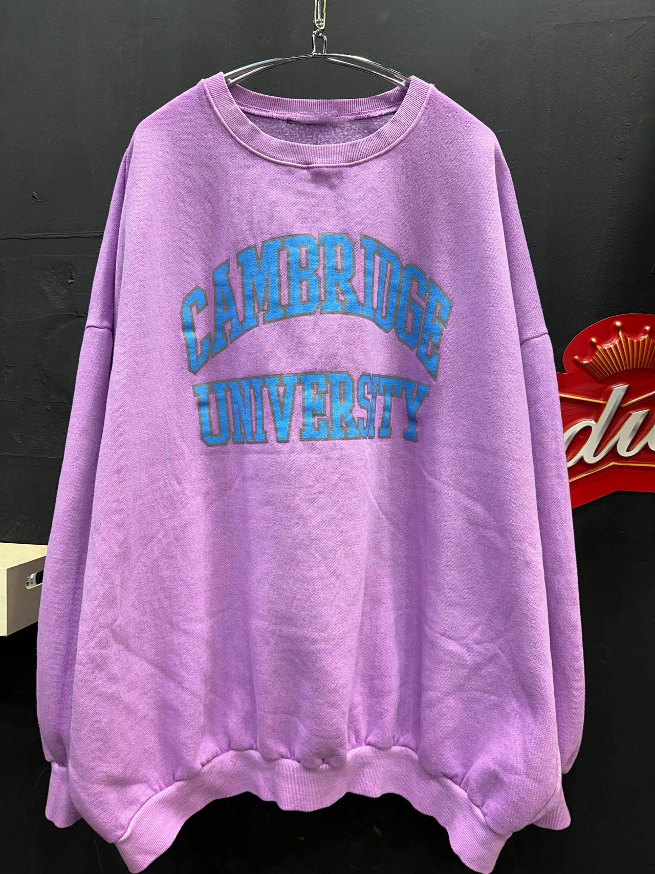 OverSize洗水英文字衛衣(薄抓毛底) T5312