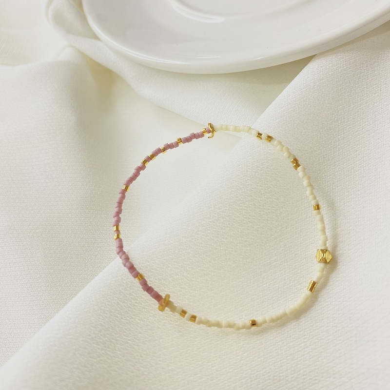 藕紫點金 | 細條串珠手鍊