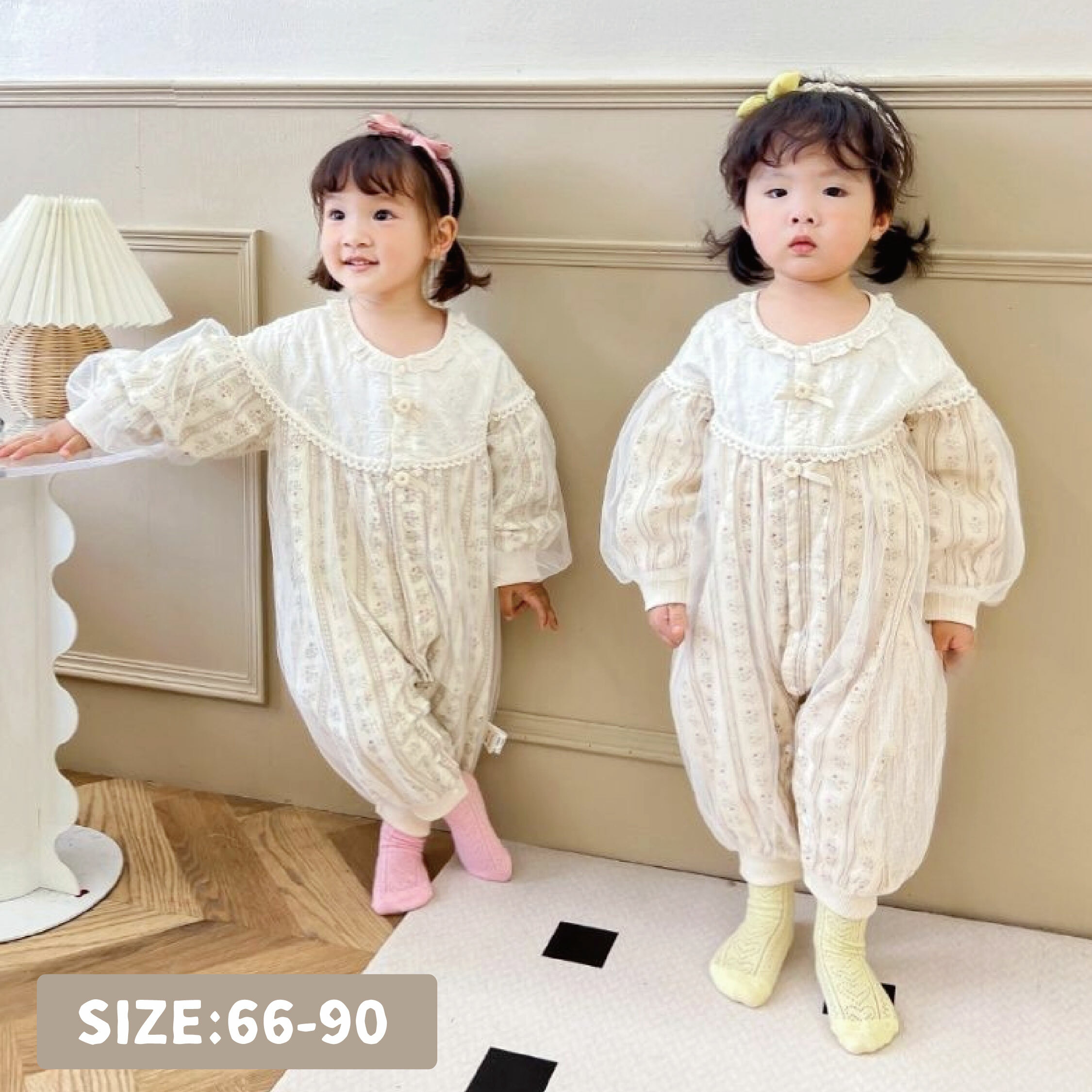 【JG3231】法式浪漫碎花雙層拼紗連身衣