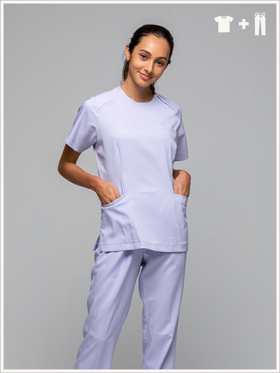 【 整套販售 】AS716-C0 女刷手服套裝-ASV薄彈布-丁香紫