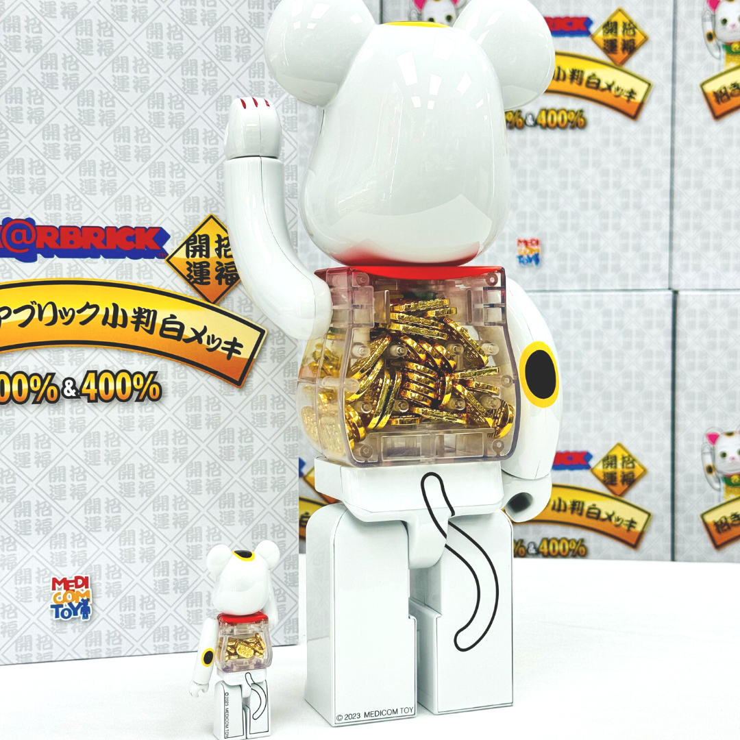 BE@RBRICK - NY@BRICK 招き猫 白メッキ 100％ &amp; 400％ 2体 BE@RBRICK SERIES 50
