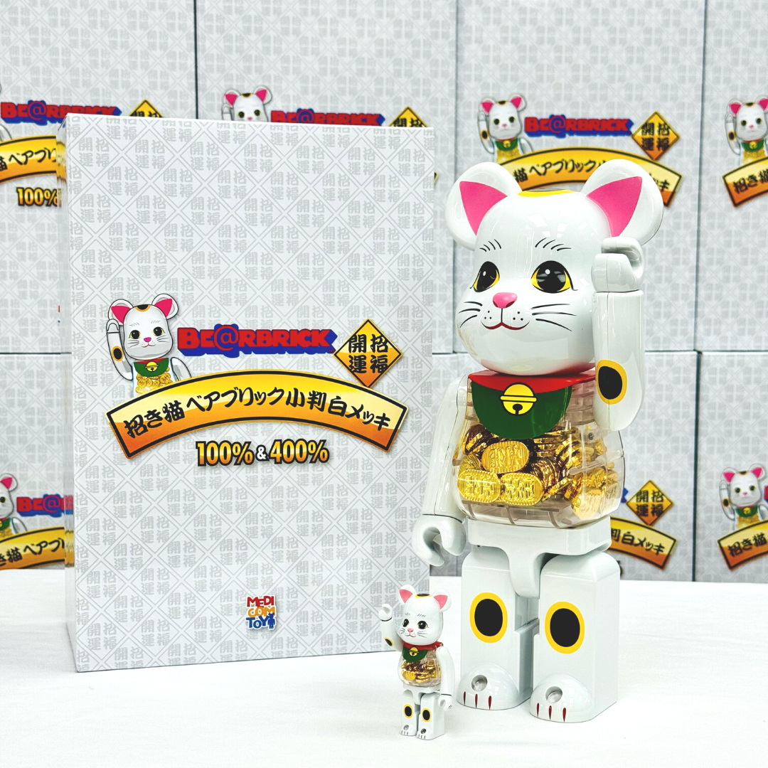 BE@RBRICK - BE@RBRICK 招き猫 小判 白メッキ 100％ &amp; 400％ BE@RBRICK 招き猫 小判 白メッキ 100％ & 400％ – MCT TOKYO