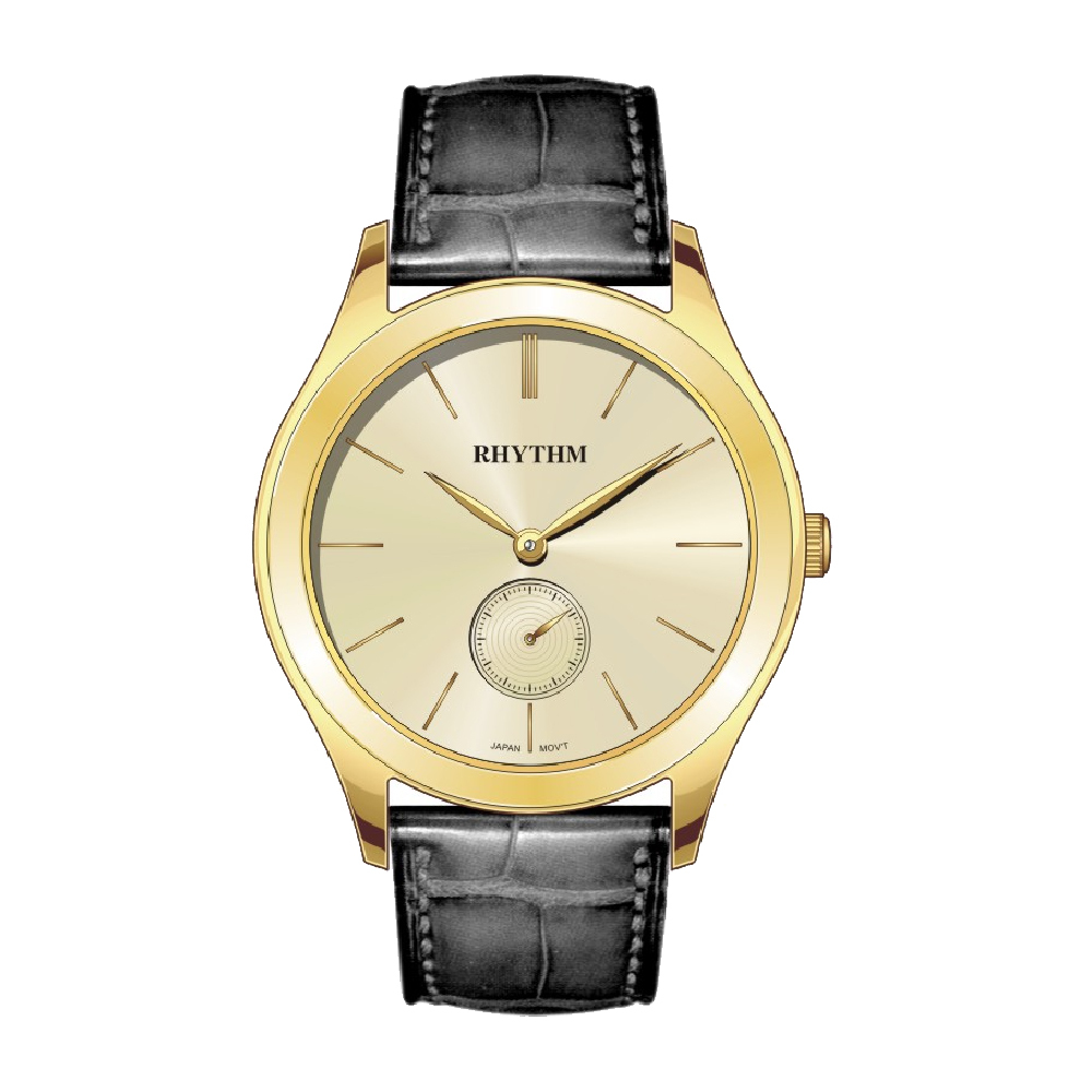 【Rhythm 麗聲】素面簡單簡約美高貴皮革手錶-P1301-