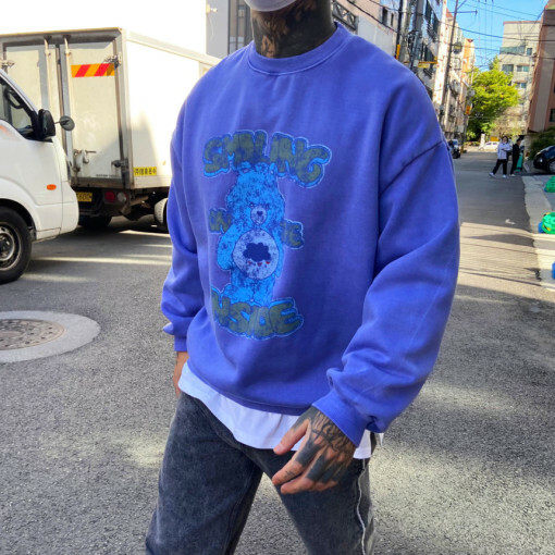 小熊着色拉絨運動衫大學T