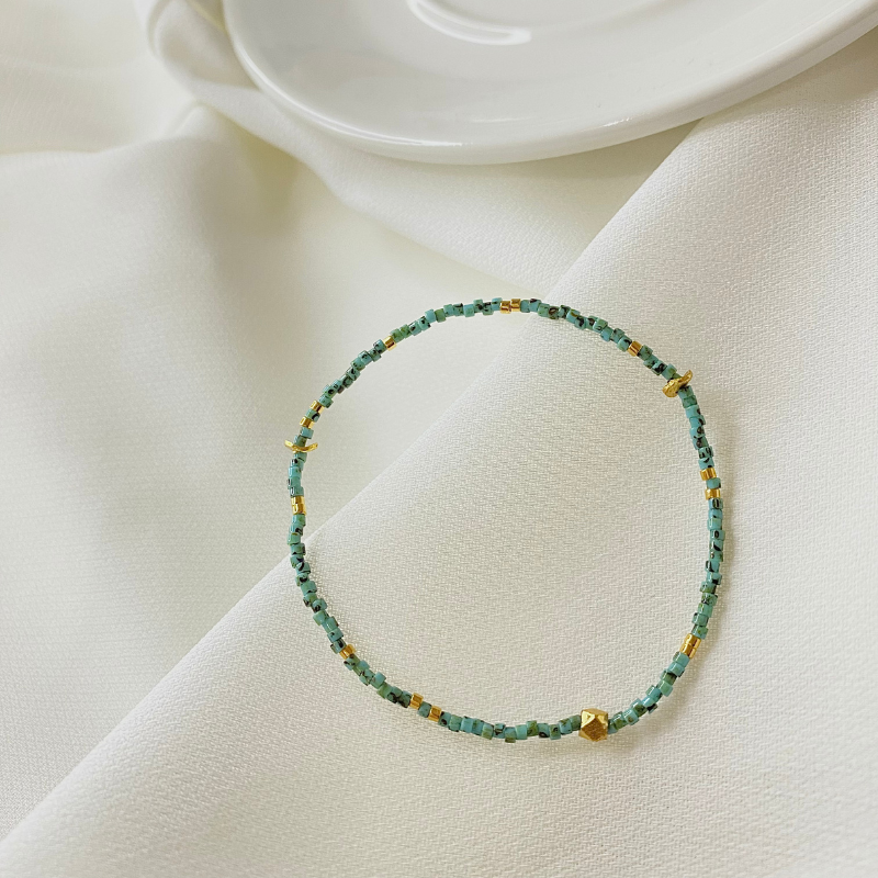 畢卡索藍點金 | 細條串珠手鍊