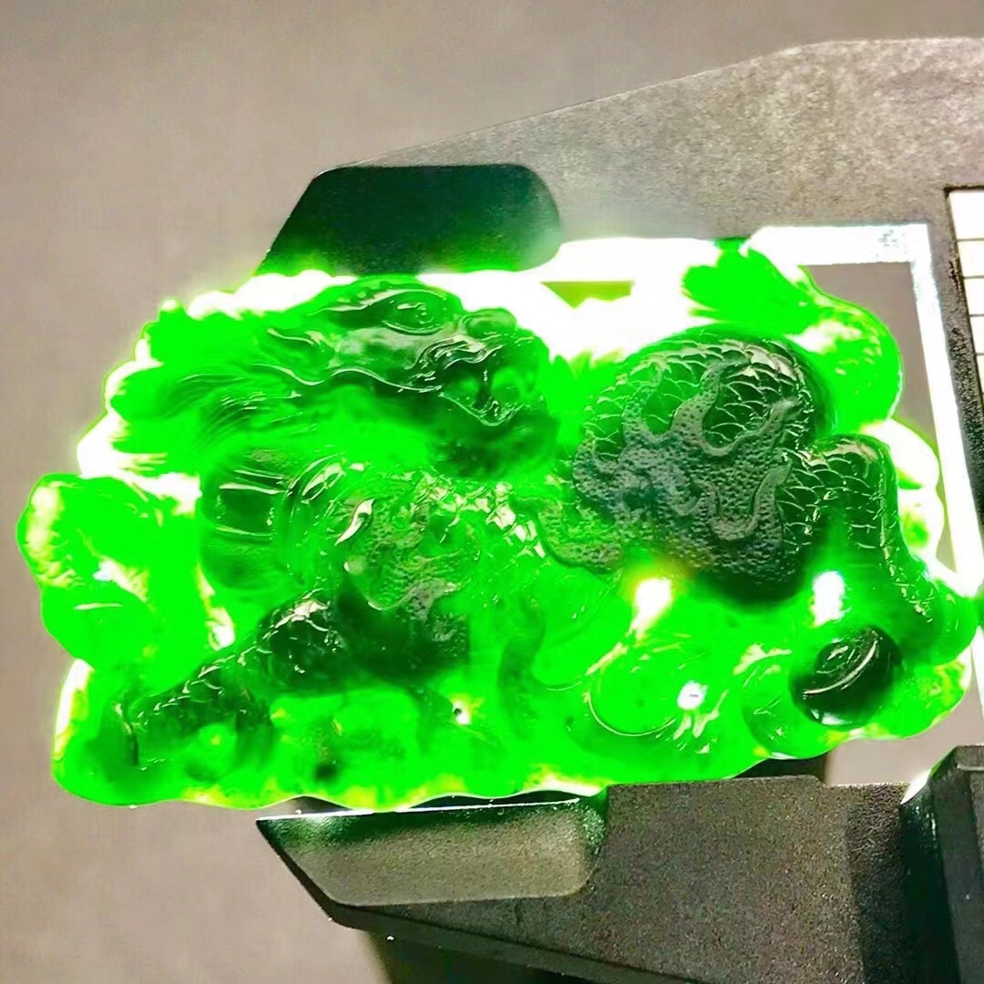 墨翠瑞獸麒麟,天然翡翠A玉, 緬甸玉, Jade, Jadeite