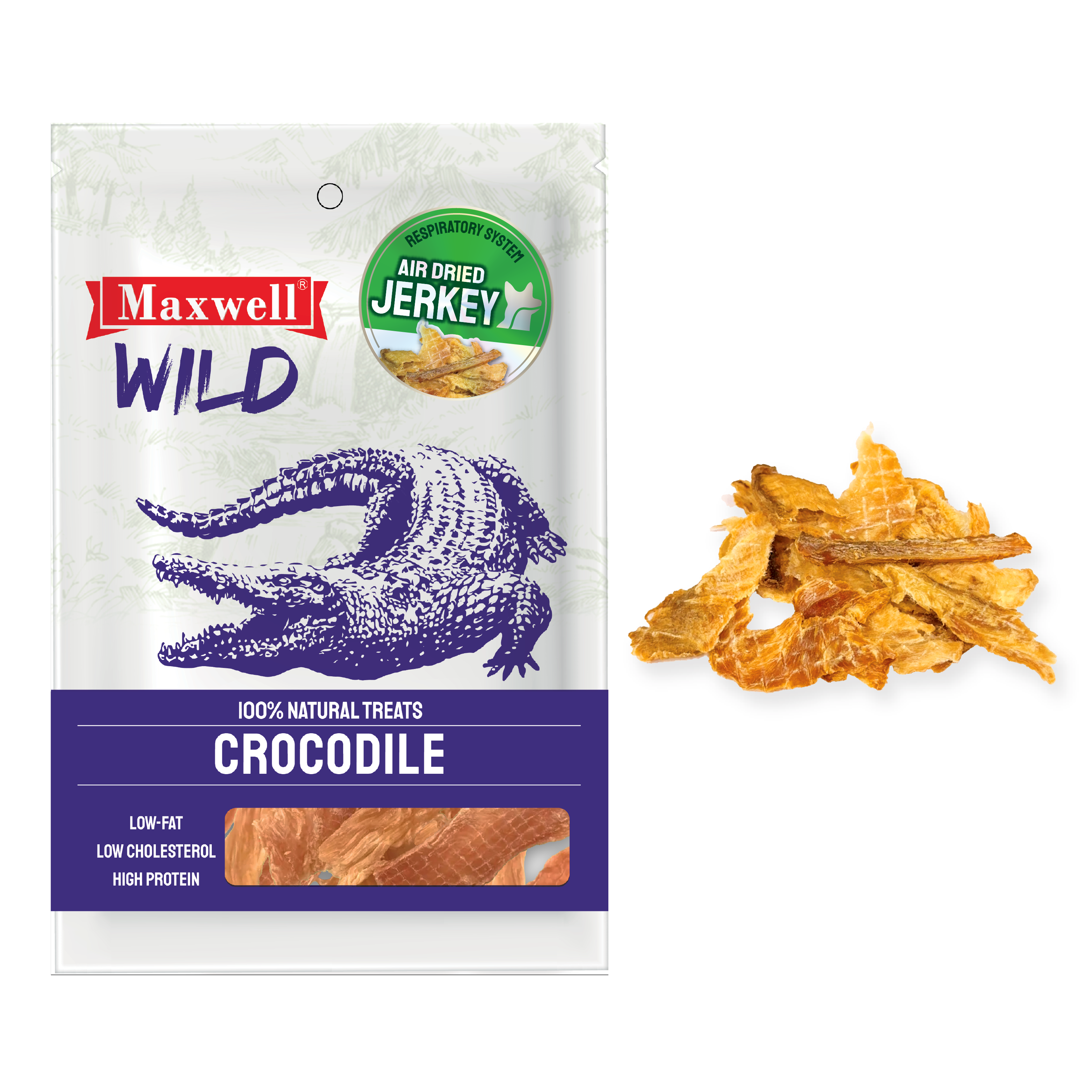 Maxwell WILD｜GRADE A 泰國風乾鱷魚肉乾 50g (MXA-4200)