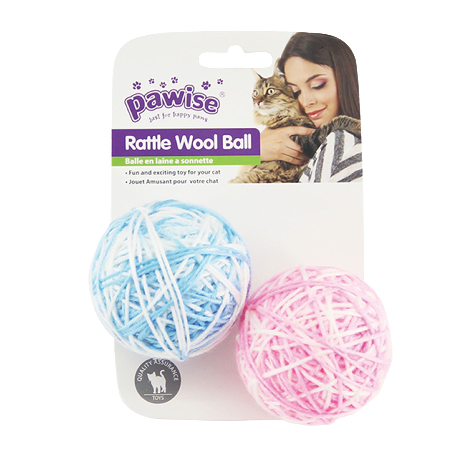 Pawise|2.5''繞線羊毛波波貓玩具(2pack)(NO.28141)