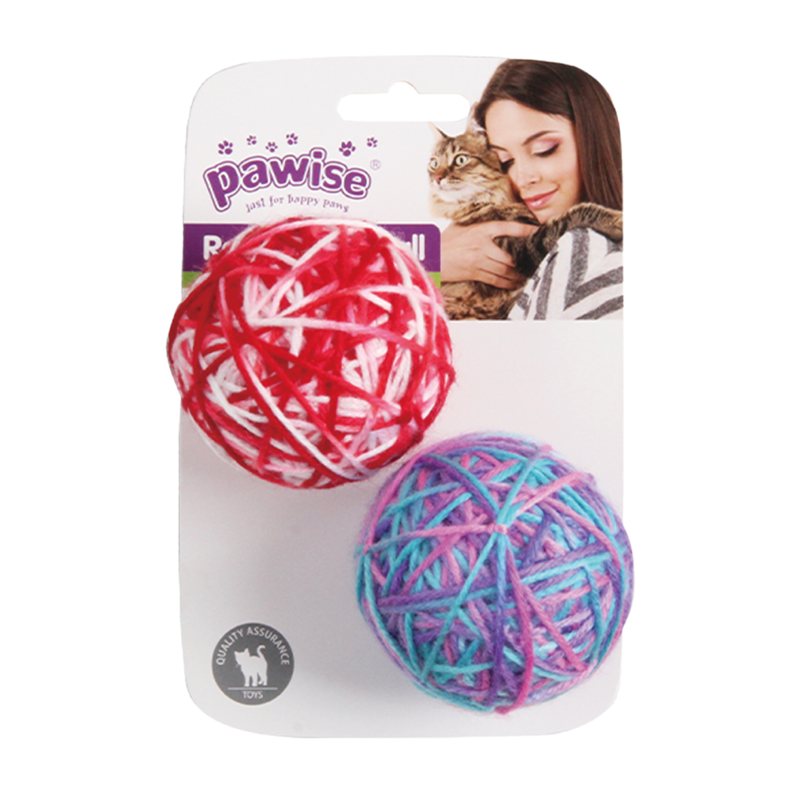 Pawise|2.5''繞線羊毛波波貓玩具(2pack)(NO.28141)