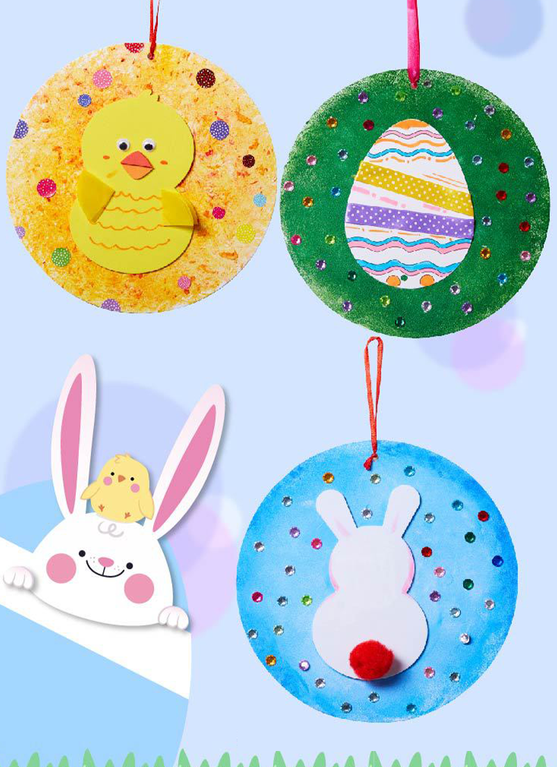 復活節DIY兔子彩蛋紙巾畫材料包 M1627