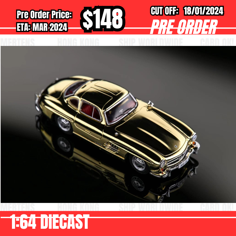 PO-$148 * SEEKERS * 1:64 300SL Coupe Chrome Gold [OD10/01]