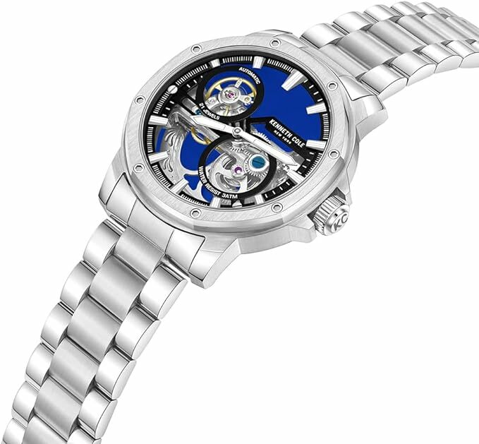 萬年鐘錶 - KENNETH COLE  美國紐約品牌  透視機芯機械不鏽鋼款男錶 KCWGL0033705  錶徑44MM