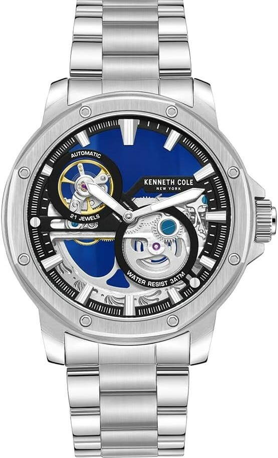 萬年鐘錶 - KENNETH COLE  美國紐約品牌  透視機芯機械不鏽鋼款男錶 KCWGL0033705  錶徑44MM