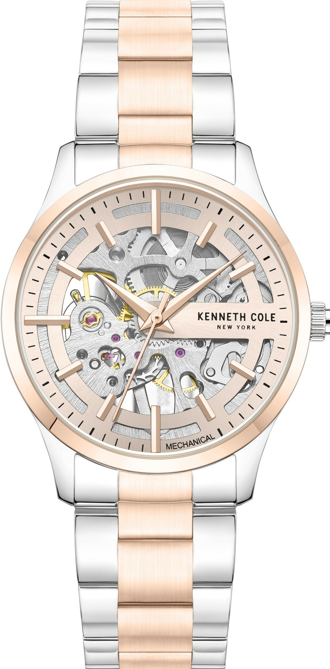 萬年鐘錶 - KENNETH COLE  美國紐約品牌  透視機芯機械不鏽鋼款女錶 KCWLL0031504 錶徑34.5MM