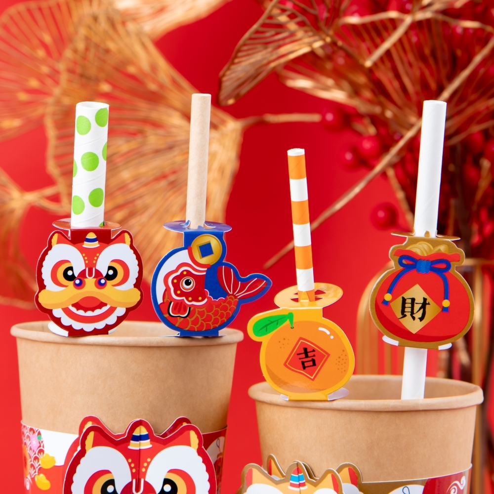 新春造型紙吸管套