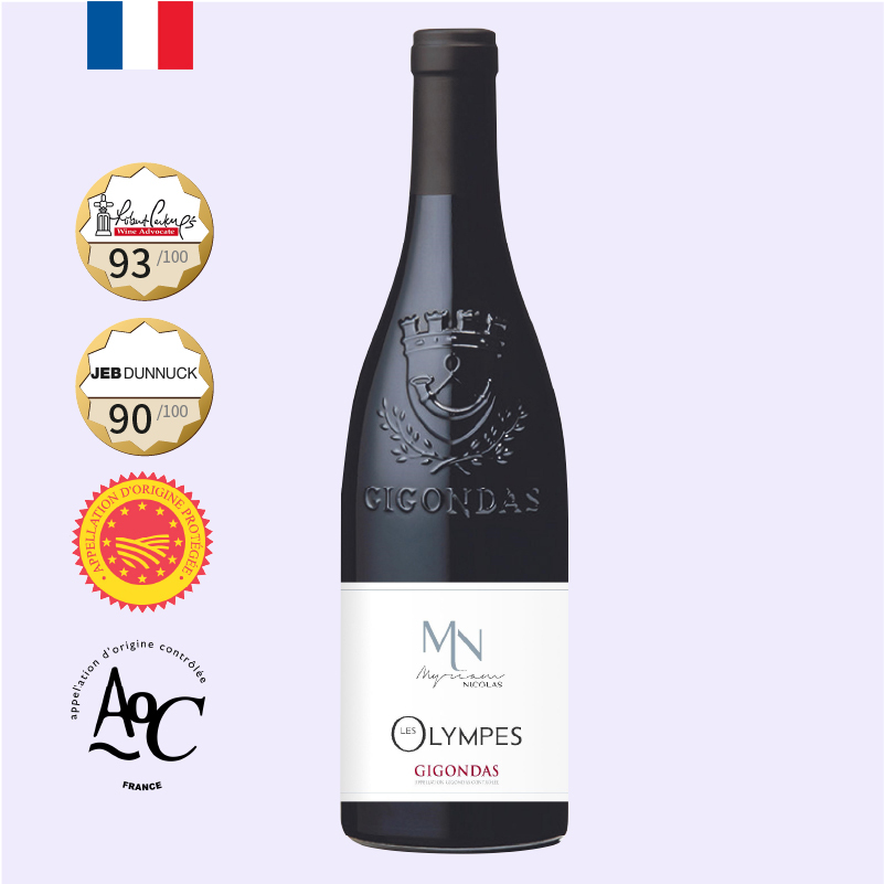 Gigondas Les OLYMPES (Myriam Nicolas) AOC Red Wine, 吉貢達斯红葡萄酒2017, 750ml