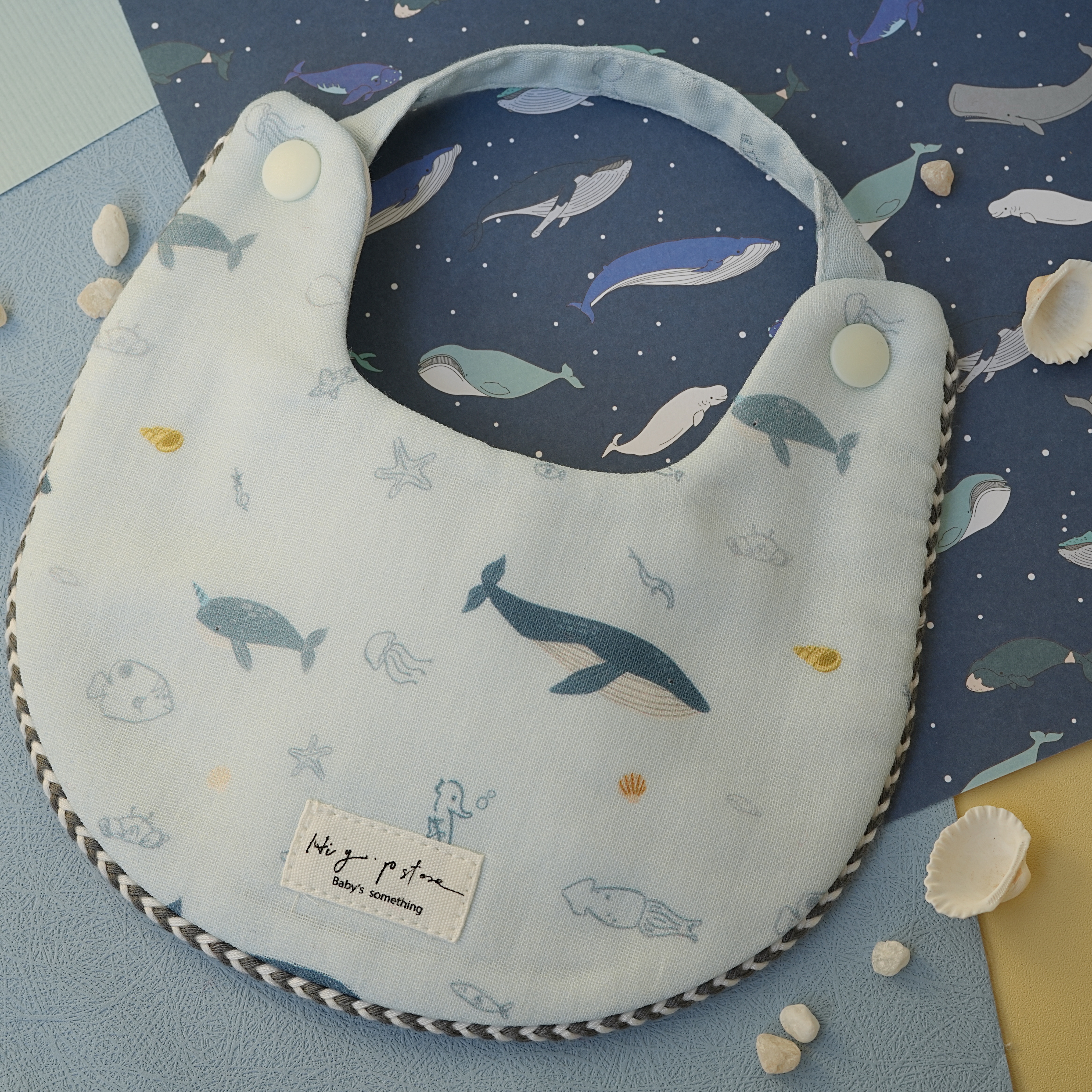 Hi Y.P store-手作圍兜-獨家設計款-海洋之心