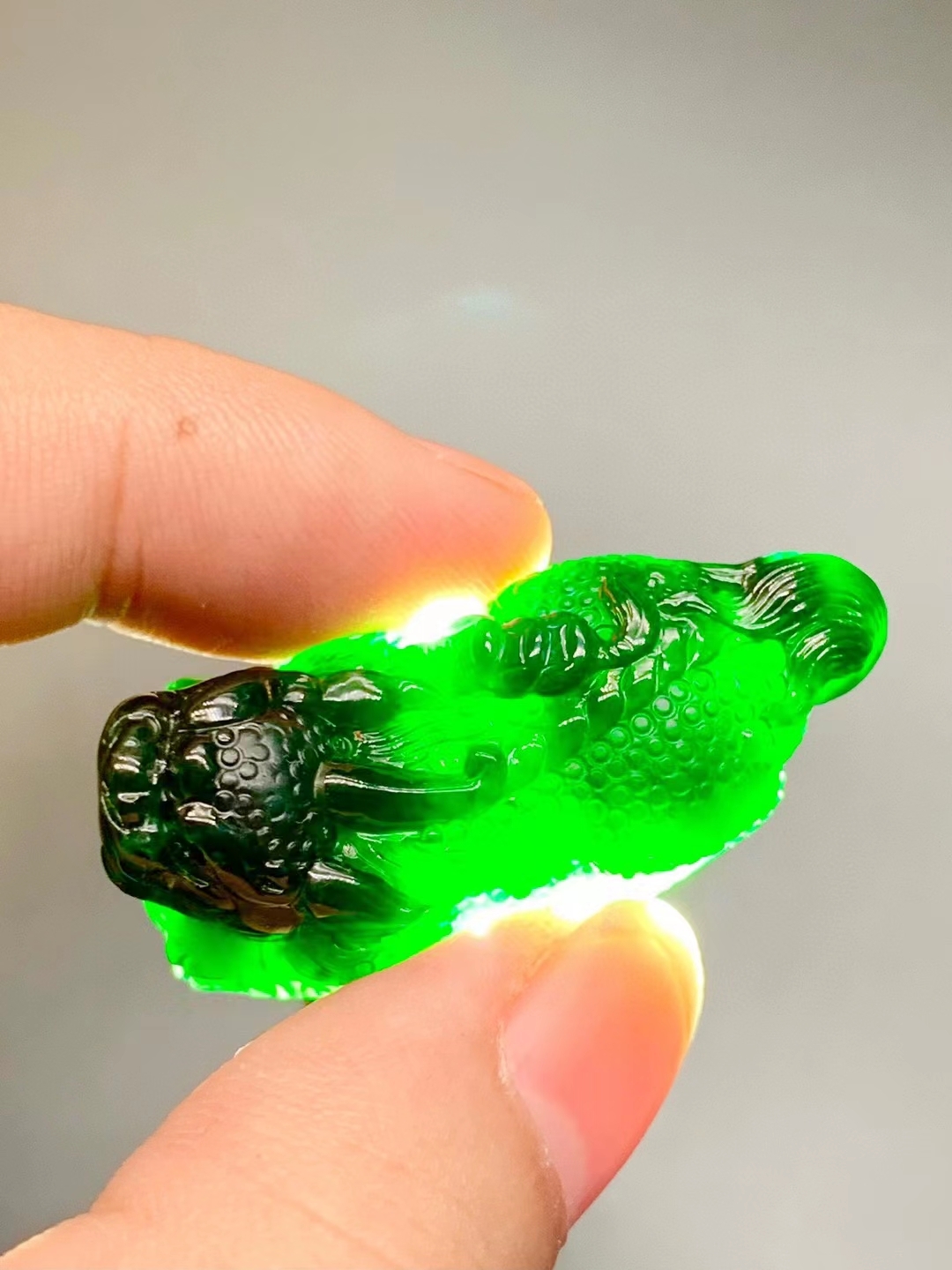 墨翠立體大貔貅,天然翡翠A玉, 緬甸玉, Jade, Jadeite