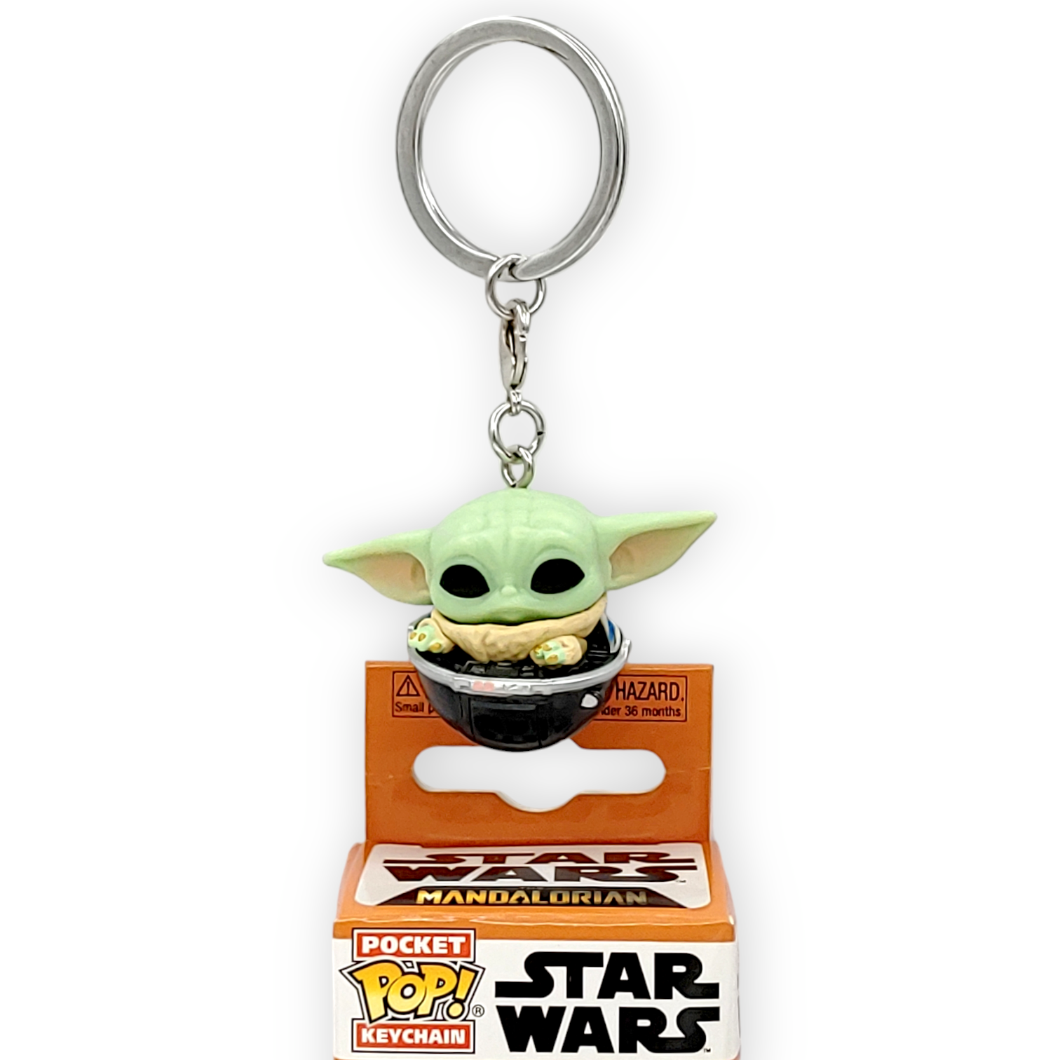 FUNKO POP<星球大戰-曼達洛人>尤達BB格羅古(坐嬰兒車)鎖匙扣