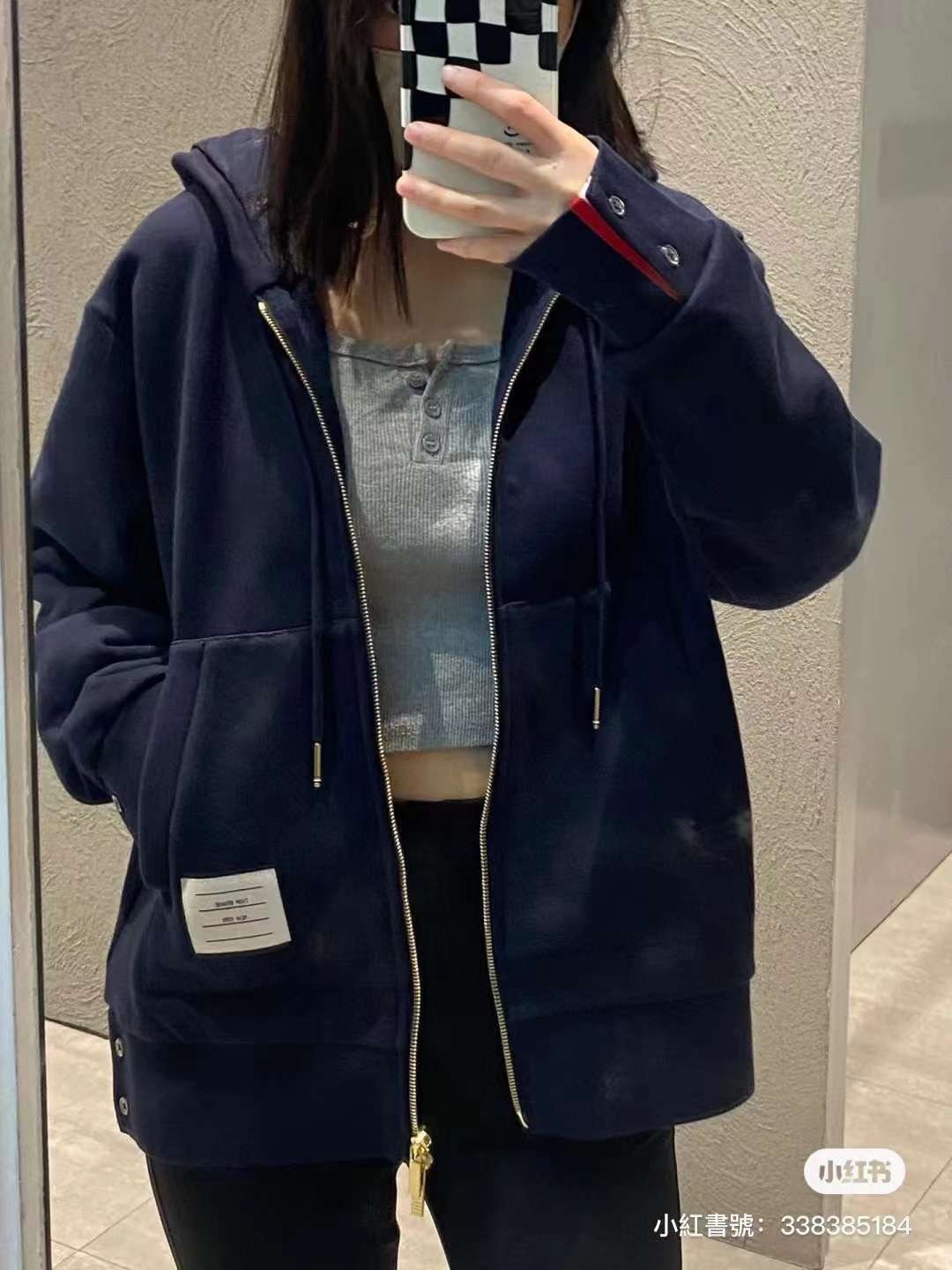 Thom Browne 藏蓝色拉链外套 -M