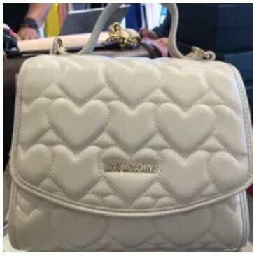 [S] LOVE MOSCHINO HEART QUILTED SLING BAG,WHITE, 68582900002 (SLM205)