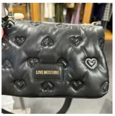 [S] LOVE MOSCHINO JC4035PP1FLD0000 QUILTER HEART SHOULDER BAG,BLACK, 8058051561959 (SLM206)