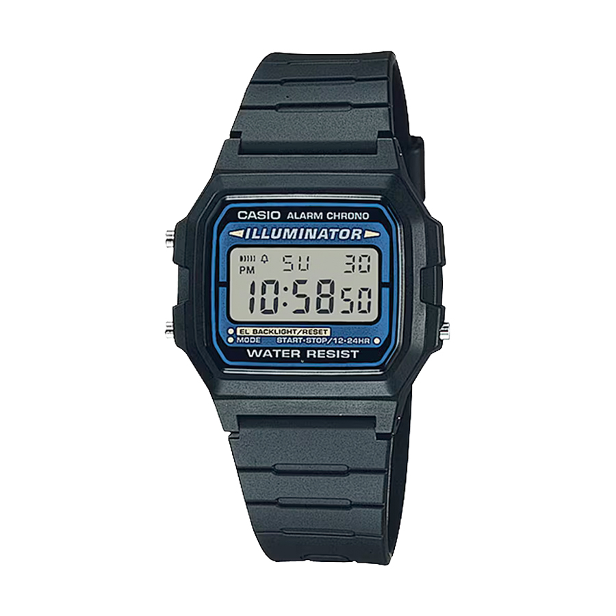 CASIO F-105W-1A 中裝 黑色方形復古跳字錶
