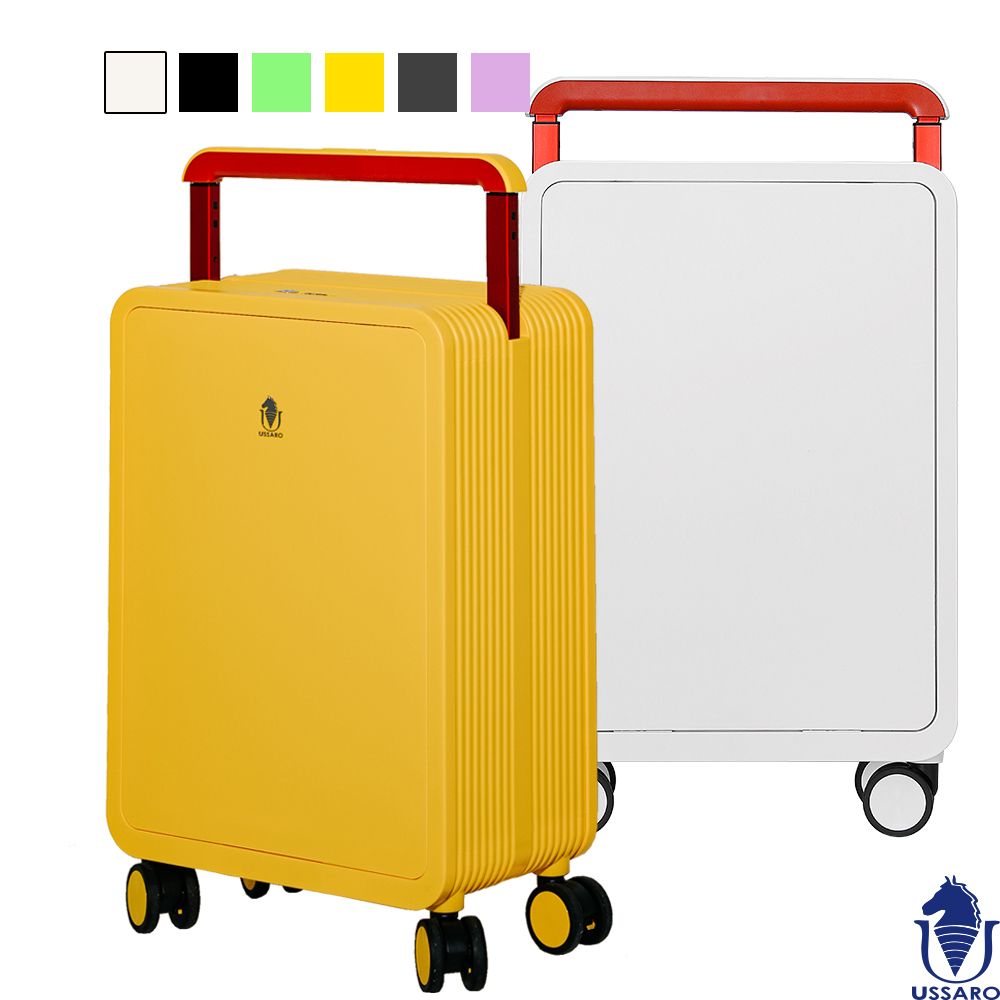 【USSARO】20吋前開式晶彩系列框箱/行李箱/旅行箱/登機箱(6色可選)