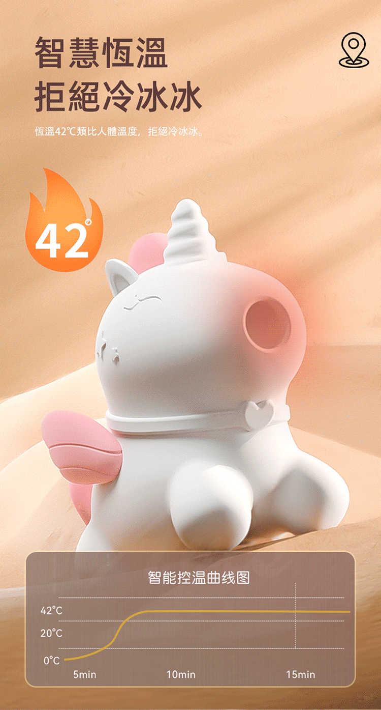 GALAKU 獨角獸 加溫吸吮震動按摩器