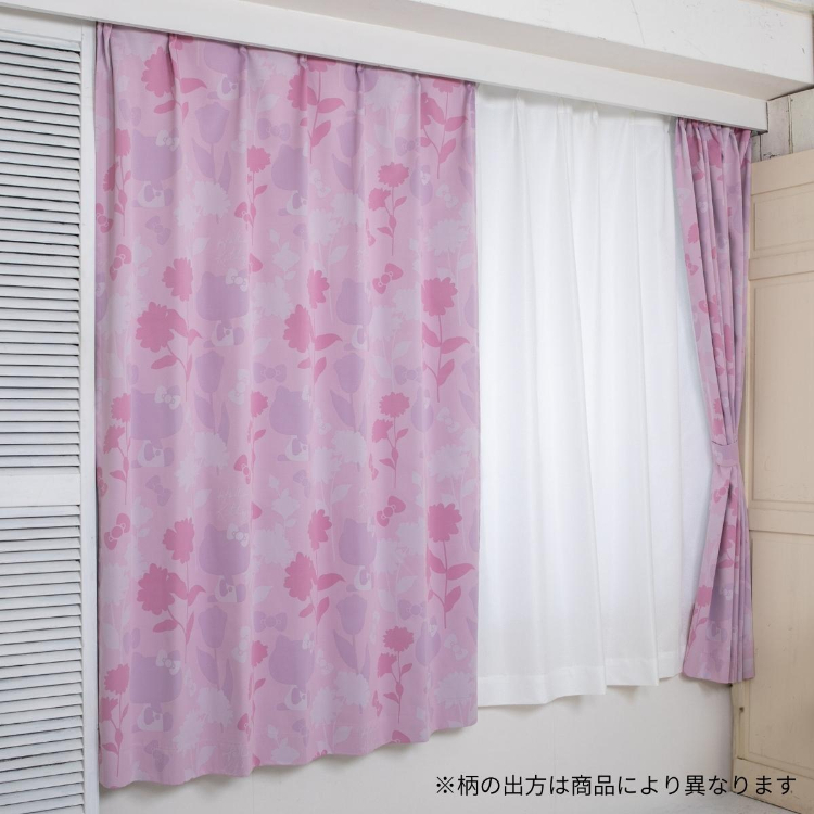 24113-KT [日本製] Sanrio Hello Kitty 剪影1級遮光窗簾 (一套2塊) #JP-BD24-SS-11-201-27