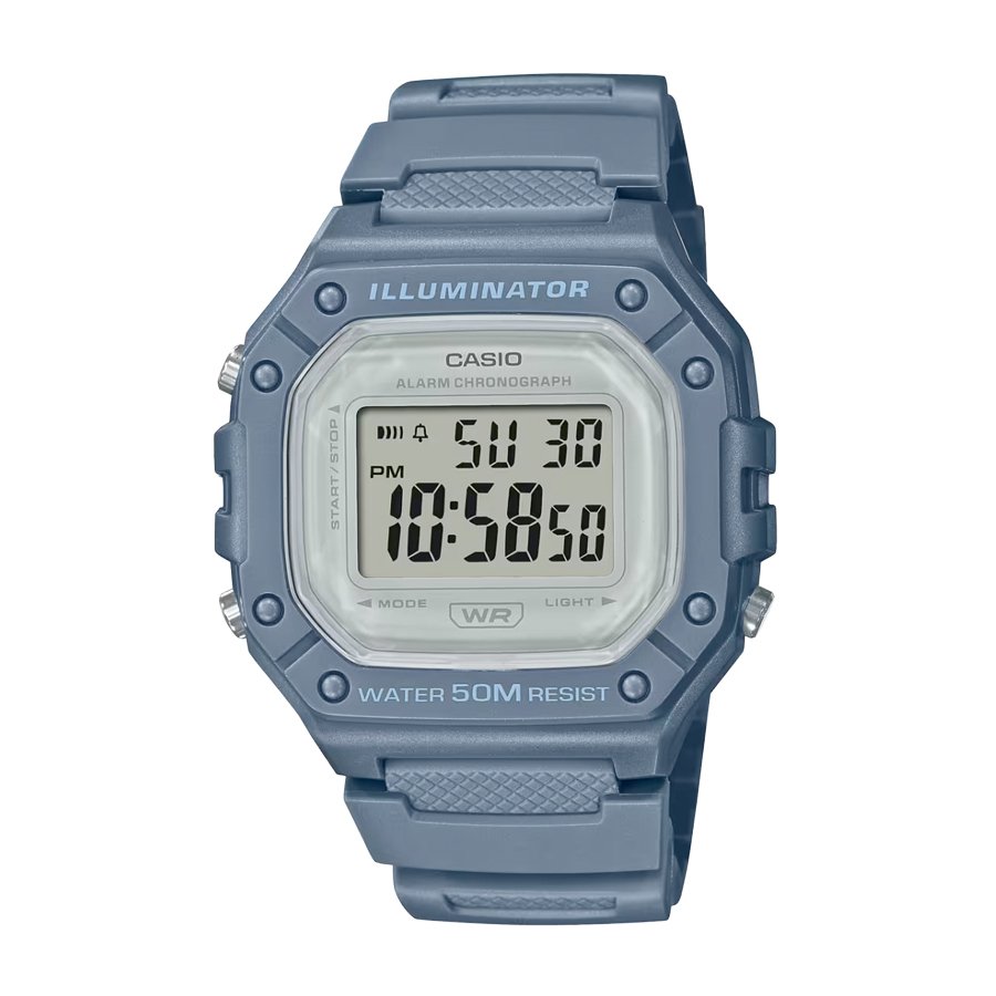Casio W-218HC-2A 50m防水 跳字 膠錶