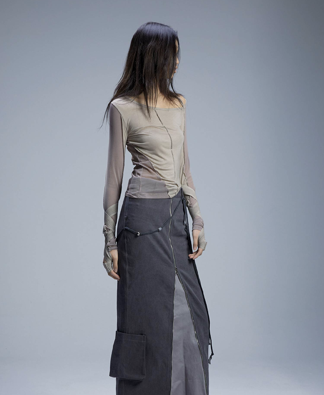 Ojos】 Bandage Mesh T-shirt