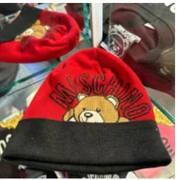 [S] MOSCHINO TEDDY BEAR PRINT BENNIE,RED/BLACK, 8056209107103 (SM698)