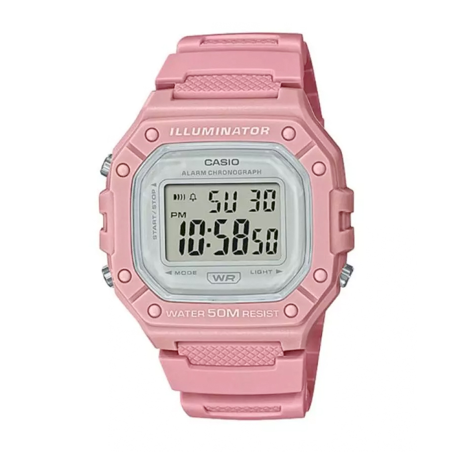 Casio W-218HC-4A 50m防水 跳字 膠錶