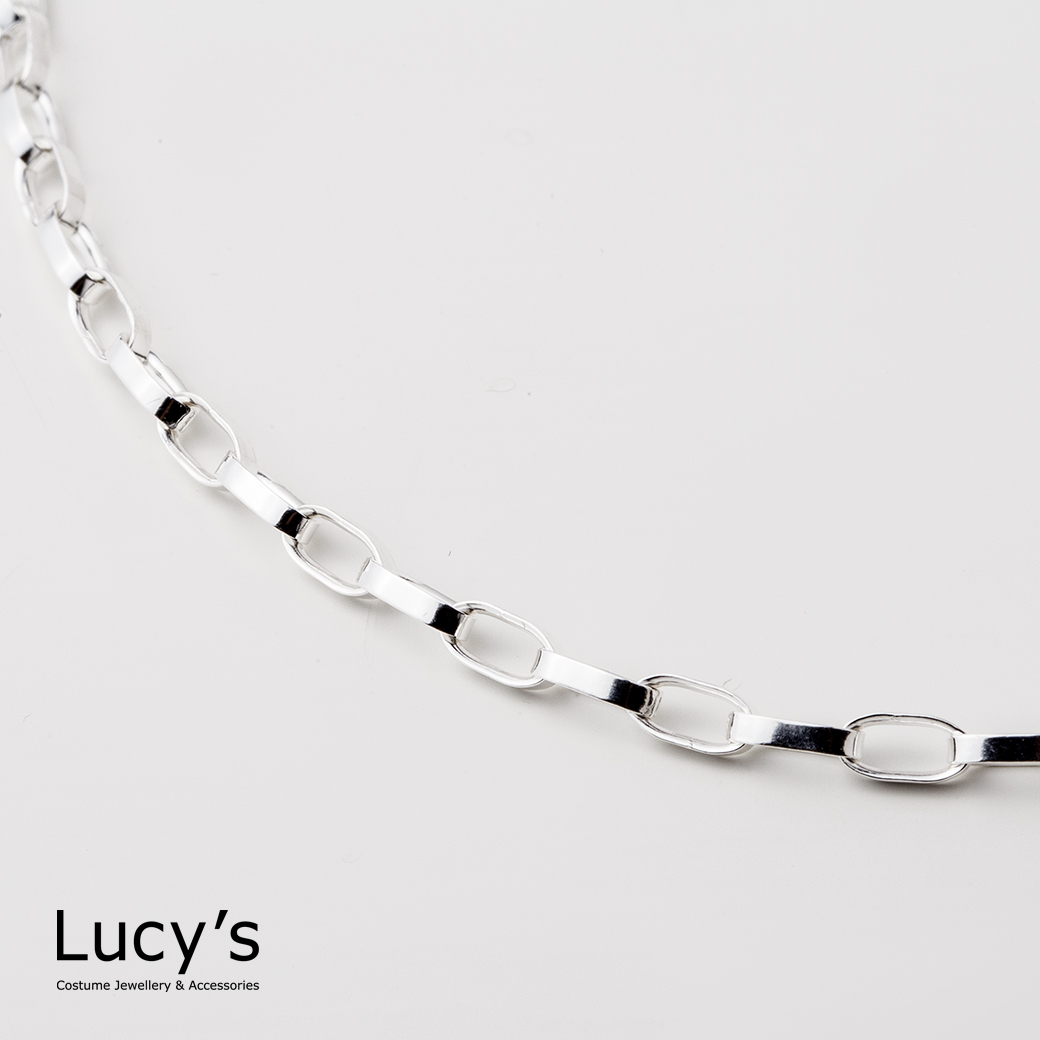 925純銀 微光弧圈 項鍊 (108953)