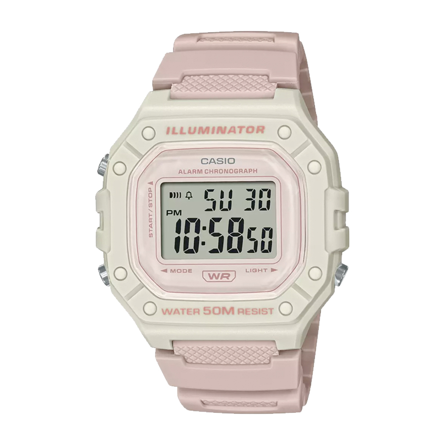 Casio W-218HC-4A2 50m防水 跳字 膠錶