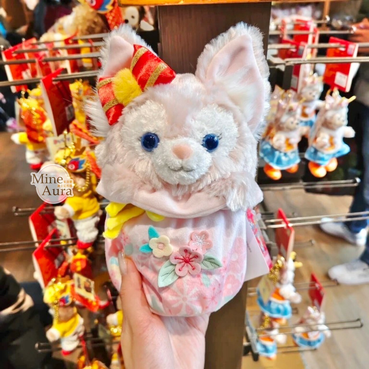 (限時特價) 2024 新春限定 玲娜貝兒 Lina bell 保溫瓶 水杯 +絨毛大頭造型杯套 -上海迪士尼樂園