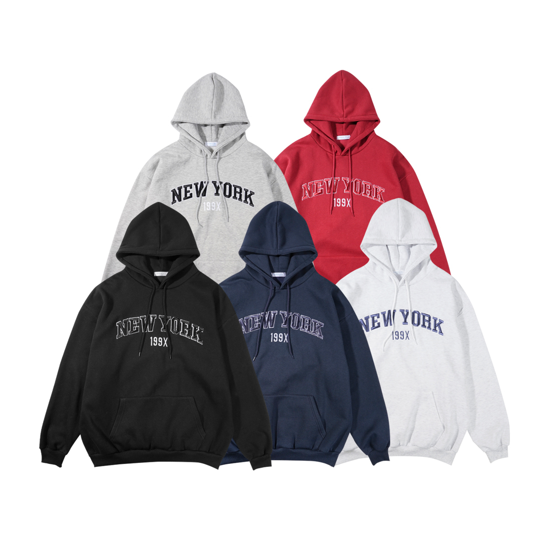 NEW YORK 立體刺繡 內刷毛帽T