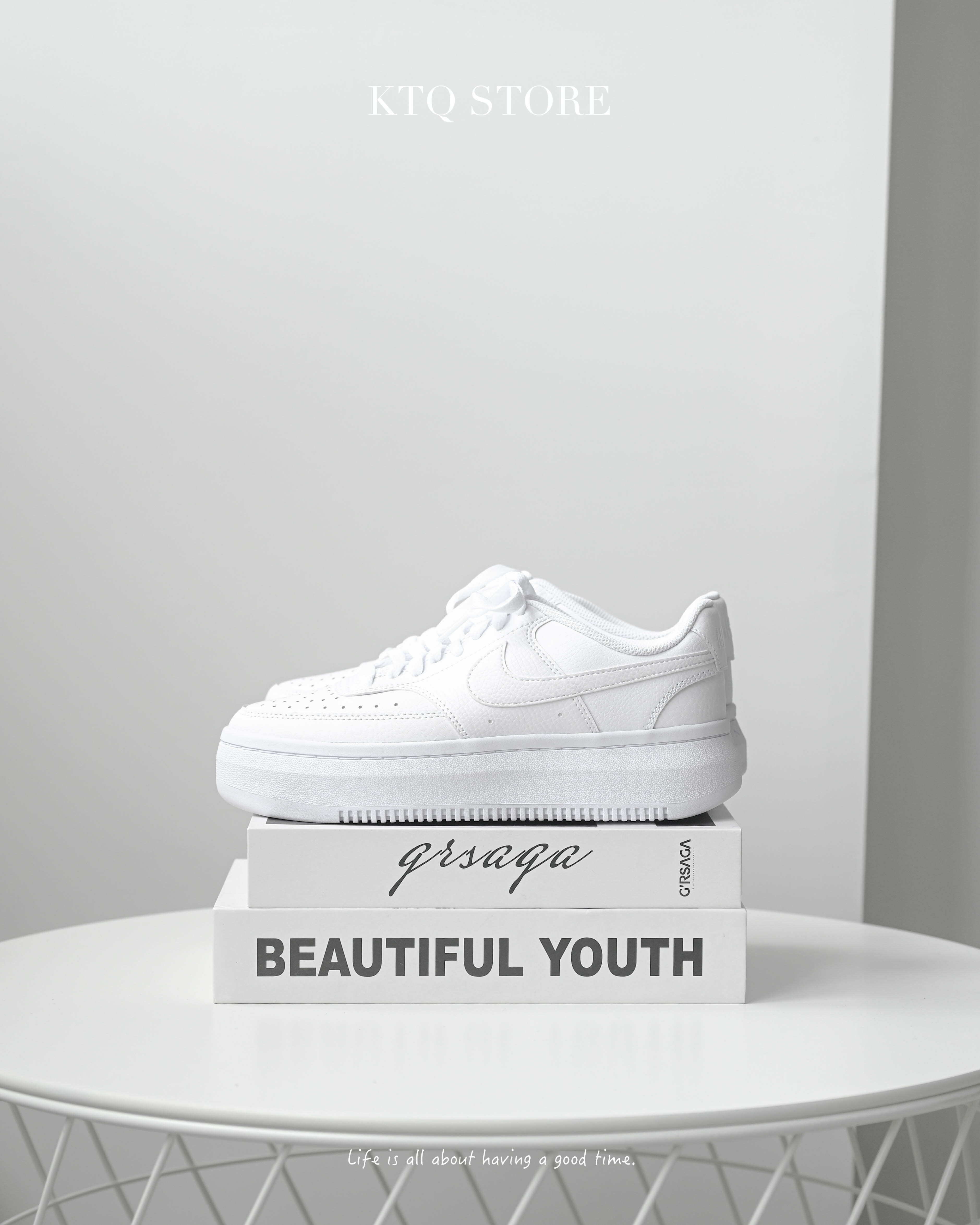 KTQ STORE ‧  Nike Court Vision Alta LTR "Triple White" 厚底 雲朵棉花糖 DM0113-100