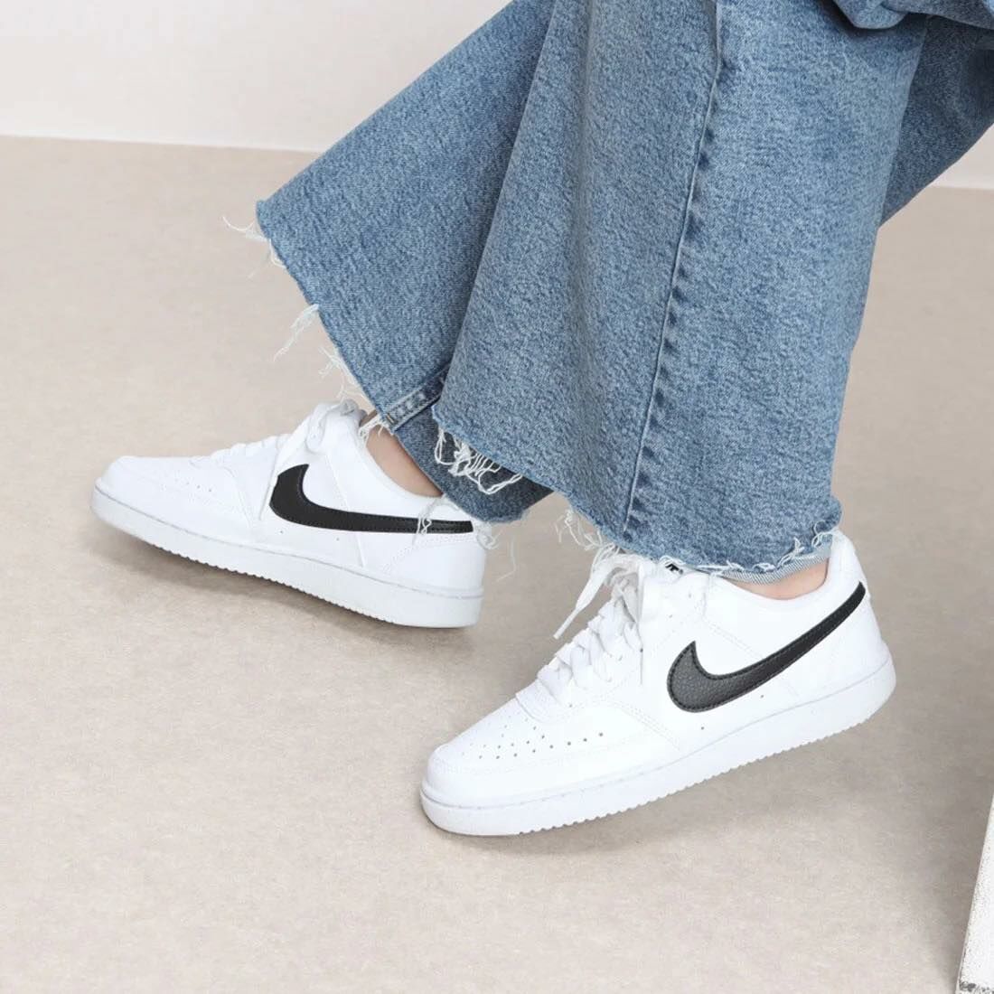 Nike Court Vision Lo Nn Wmns 白黑 黑勾 復古 皮革 女鞋 DH3158-101