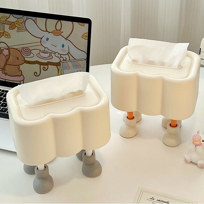 《3543》奶油白雲朵小腳ㄚ造型面紙盒